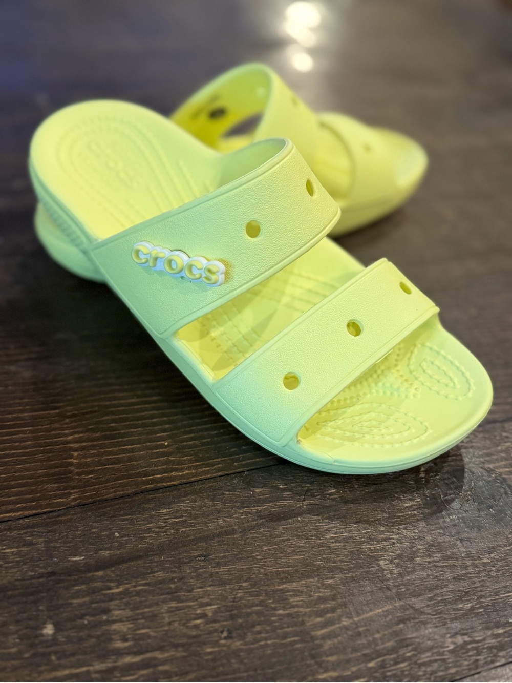 Crocs Unisex Classic Two Strap Yellow Waterproof Men's 5 Women's 7 Sandals Slide